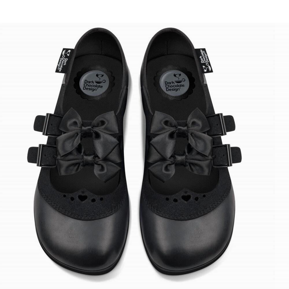 NEW HOT CHOCOLATE DESIGN women's mary jane flat in dark heart